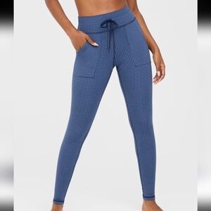 OFFLINE BY AERIE | Women's Blue Mini Houndstooth Print Drawcord Legging NWOT